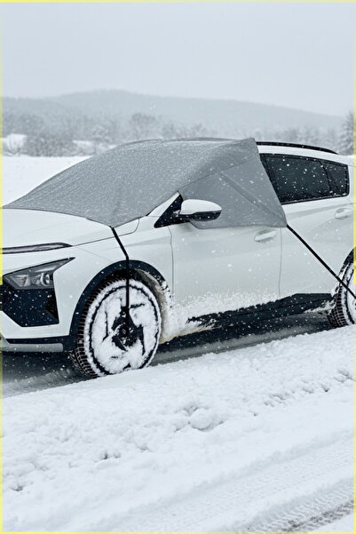 Wiforte store Su Geçirmez Araç Kar Örtüsü – Ön ve Yan Cam Koruyucu Yarım Branda, Buzlanma Önleyici