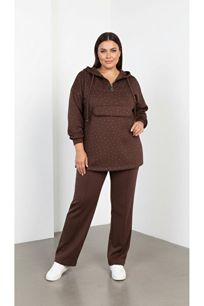 Curly Brown Modal Fabric Stone Set