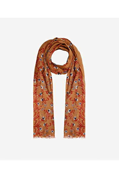 Yargıcı Çiçek Desenli Yün Şal