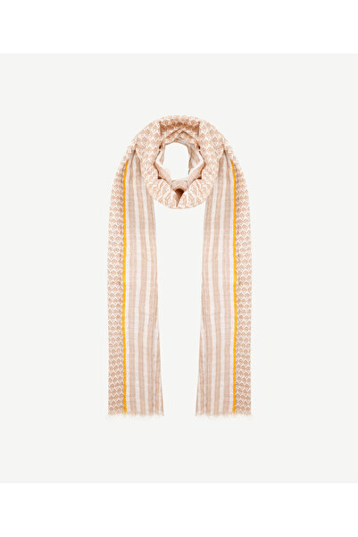 Yargıcı Keten Karışımlı Çizgili Şal