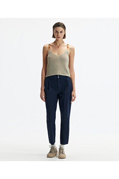 Yargıcı بنطال ذو قصة مستقيمة وحزام سميك