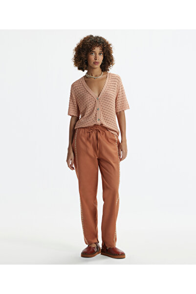 Yargıcı Embroidery Detailed Trousers with Elastic Waist