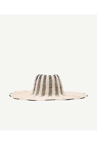 Yargıcı Çizgili Hasır Şapka