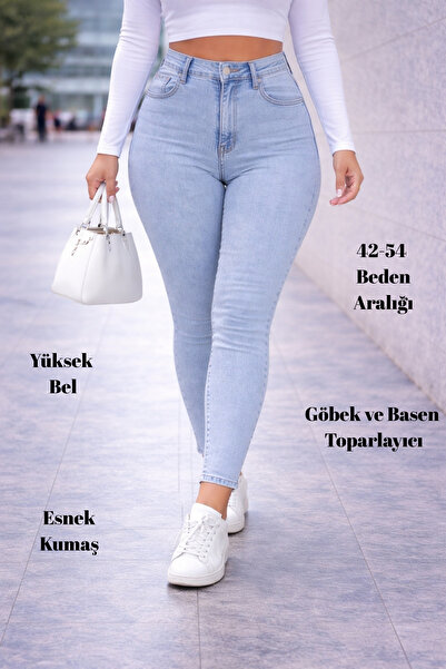 CEDY DENIM Dámské džínové kalhoty Skinny Fit C597 Plus Size Full Lucky Soft Clothing