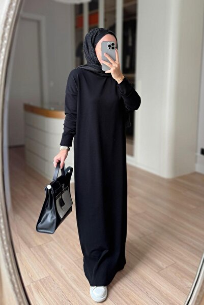 Ka Hijab Merserize Elbise - Siyah