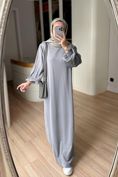 Ka Hijab Φόρεμα Hijab Mercerized με μανίκια - Γκρι