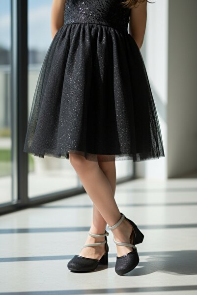 PATİK BEBE Pantofi de seară eleganti, confortabili, cu toc, cu bandă de piatr...