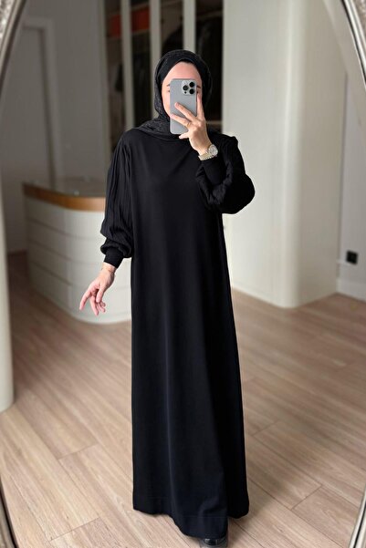 Ka Hijab Φόρεμα με μπαλόνι Mercerized - Μαύρο