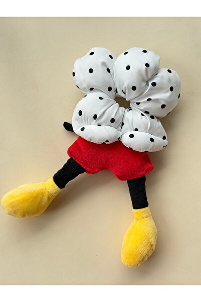 Mickey Mouse Fluffy Flower Satin Rubber Buckle
