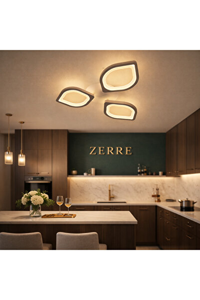 ZERRE Shop SORA 3 Antrasit Plafonyer Modern 3'lü Günışığı Ledli Avize