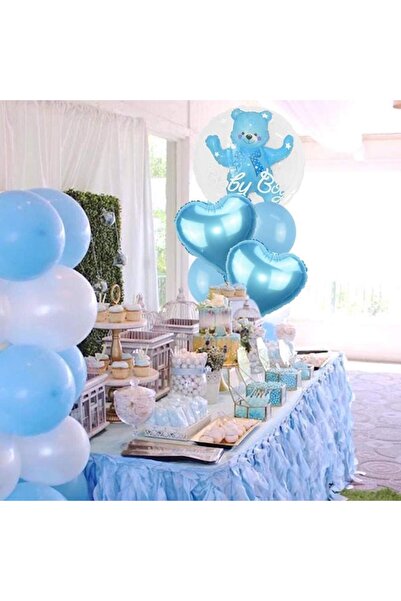 Arma مجموعة بالونات هيليوم للمواليد الجدد لون ازرق 18 قطعة