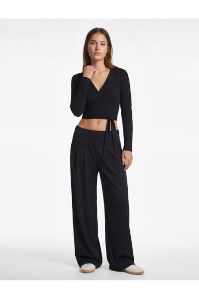 Koton Αθλητικό παντελόνι με ψηλή μέση, άνετη εφαρμογή, πλισέ, φαρδύ πόδι