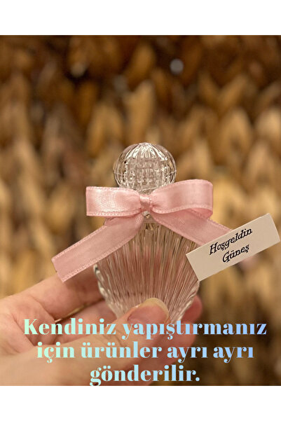 Pearl Star (40 ADET) Süslü İstiridye Boş Kolonya Şişesi Mika Plastik 40ml (Pe...