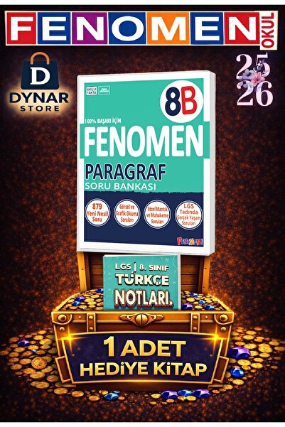 Fenomen Yayıncılık FENOMEN 8.SINIF PARAGRAF (B) SORU BANKASI VE MAT- FEN DENE...
