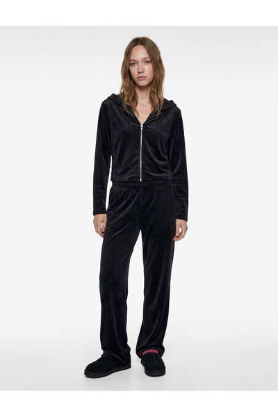 Koton Fermuarlı Uzun Kollu Rahat Kalıp Kapüşonlu Crop Pijama Üstü