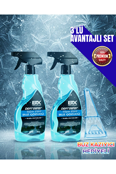 Betax Buz Çözücü ve Buzlanma Önleyici Defroster Sprey 500 ml 2 Adet+BUZ KAZIYICI Hediyeli