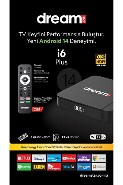 Dreamstar i6 Plus | 4 GB Ram | 64 GB Hafıza | Android 14 | Sesli Komut Desteği | WiFi 6
