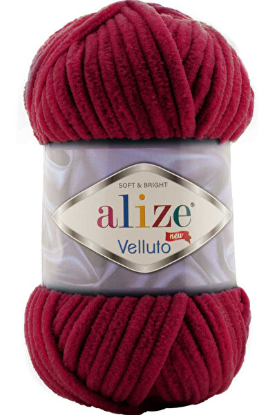Alize Velluto Kalın Kadife El Örgü İpi 107 Vişne