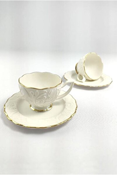 Rossel Premium Silk Gilded Bone China Coffee Cup Set Rosen-100