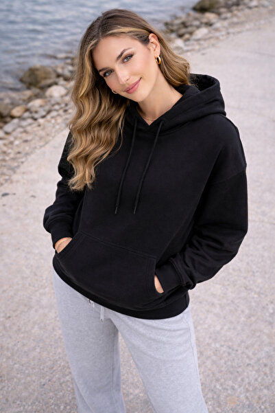ŞIK VE MUTLU Oversized Cotton Premium Hooded Sweatshirt