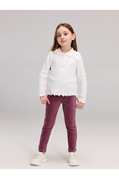 LC Waikiki Basic Girl's Velvet Tights with Elastic Waist