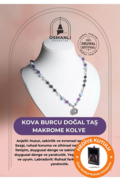 OSMANLI DOĞAL TAŞ Kova Burcu Enerjisine Özel Gerçek Doğal Taş El Yapımı Kutul...