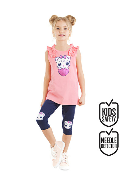 Denokids Kätzchen-Mädchen-T-Shirt-Strumpfhosen-Set