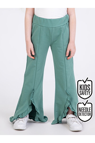 Denokids Pantaloni de sport verzi cu volane pentru fete