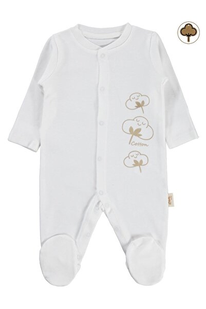 Civil Baby Organic Cotton Newborn 0-3 Months Romper - Ecru 1-3 Months