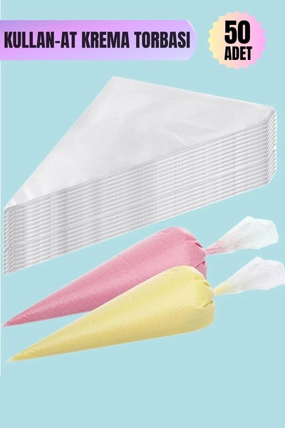 ZUZU MADE Kullan At Krema Sıkma Torbası Seti - 50 Adet ( 1 Paket )