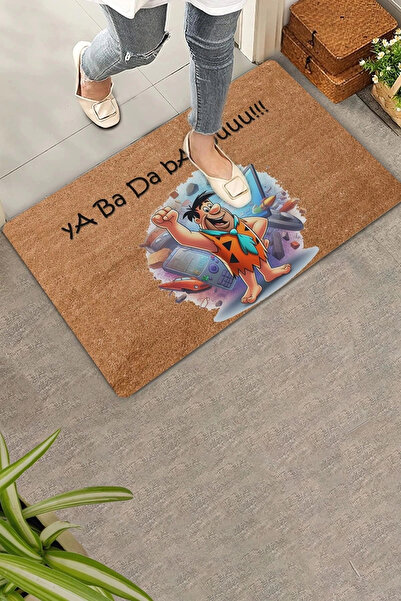 Valerine Life Taş Devri Yaba Daba Du Welcome Hoş Geldiniz Kapı Önü Paspası 45...