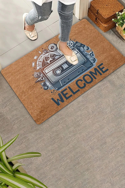 Valerine Life Casetă nostalgică și roți muzicale Covoraș de bun venit 45x70cm