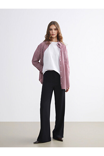 LC Waikiki Γυναικείο παντελόνι Özmarka New Season Standard Fit με φαρδιά μπατ...