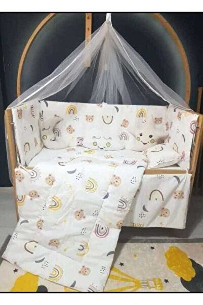 Jasmin Baby Crib Sleeping Set Brown Panda 10 Pieces + Mosquito Net and Bracke...