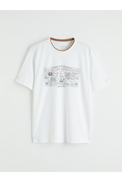 LC Waikiki Tricou pentru bărbați din bumbac pieptănat, imprimat, cu gât turna...