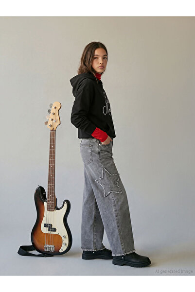 LC Waikiki Pantaloni de jeans pentru fete Wideleg