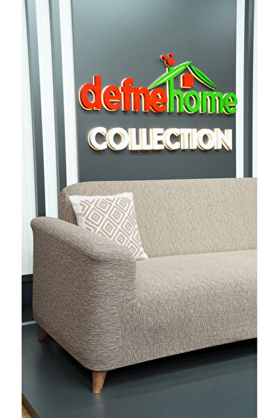 defnehome collection Jakarlı Düz Desen 3-3-1-1 Lastikli Kanepe Örtüsü | Lasti...