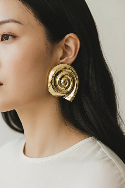 Alyas Aksesuar أقراط على شكل حلزون من سلسلة VIP