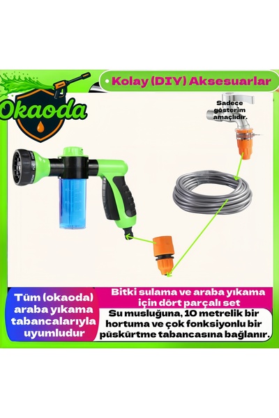 okaoda Bitki sulama, araba yıkama ve ev temizliği için dört parçalı püskürtme...
