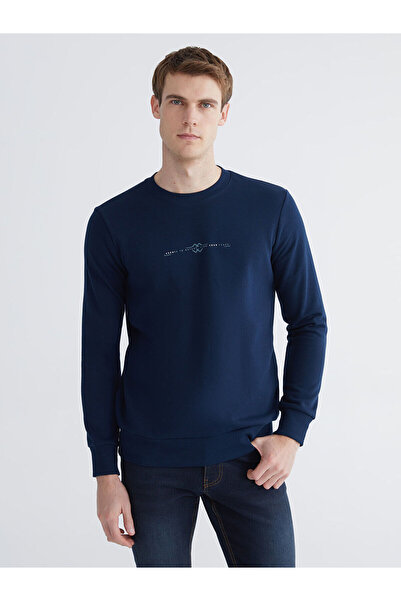 LC Waikiki Peak New Season Crew Neck Printed Men's Thick Sweatshirt