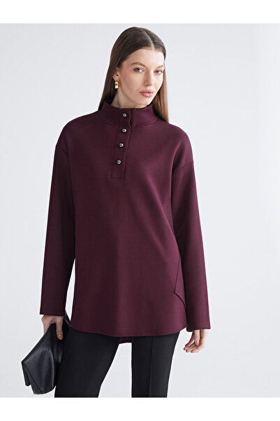 LC Waikiki تونيك نسائي كبير الحجم ذو ياقة عالية من Peak New Season