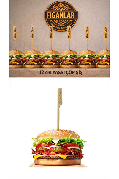 figanlar ambalaj YASSI Scobitoare din bambus Bon Appetit 100 bucăți 12 cm Ham...