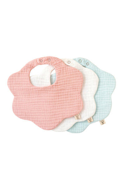 Boho Piccolo مريلة أطفال موسلين قطن 100% ملونة مكونة من 3 قطع - 8 طبقات، ترصي...