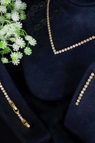 MOSSMOUR Minimalist Su yolu V Model Zirkon Set / 2026 Demi Fine Serisi