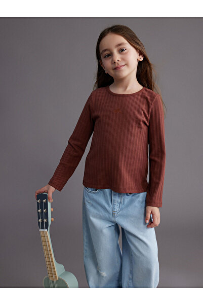 LC Waikiki Tricou cu mânecă lungă brodat pentru fetiță