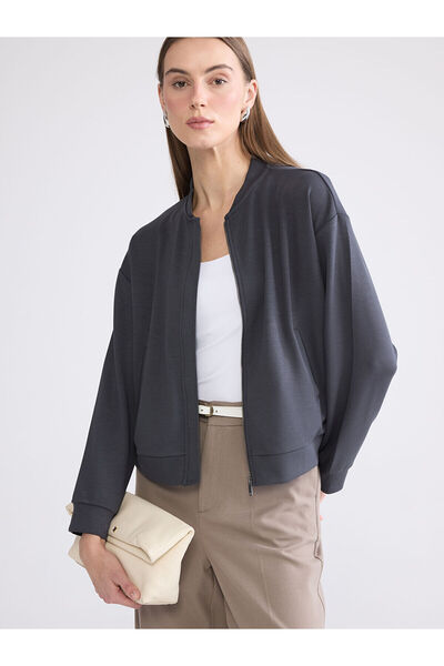 LC Waikiki Hanorac oversize pentru damă cu fermoar cu guler colegiu