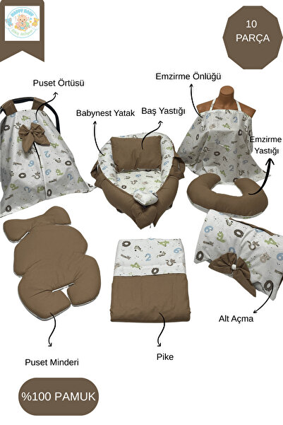 Happy Baby Dikiş Atölyesi 10’Lu Babynest Puset Örtüsü Alt Açma Emzirme Yastığ...