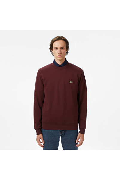 Lacoste Erkek Classic Fit Bisiklet Yaka Bordo Sweatshirt
