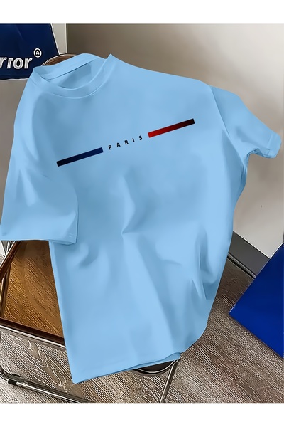 Let's Wear تيشيرت باريس بنمط عادي مصنوع من القطن بنسبة 100% للرجال
