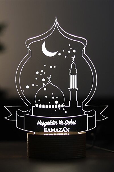BY-LAMP Hoşgeldin Ya Şehr-i Ramazan Figürlü Dekoratif Hediye Led Masa Lambası...